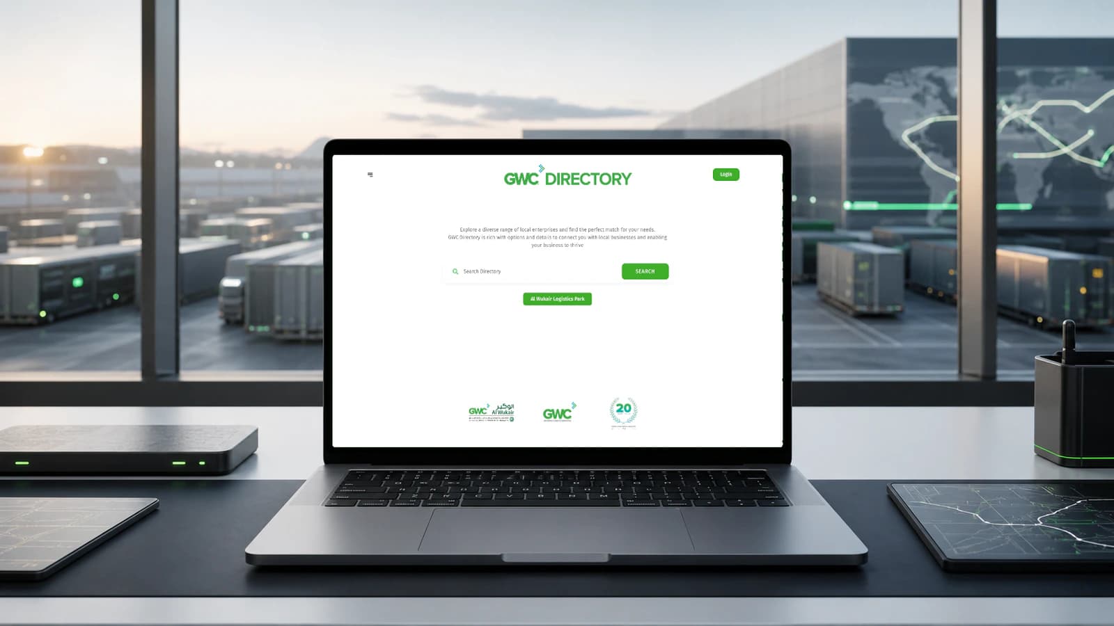 GWC Directory website shown on a laptop mockup