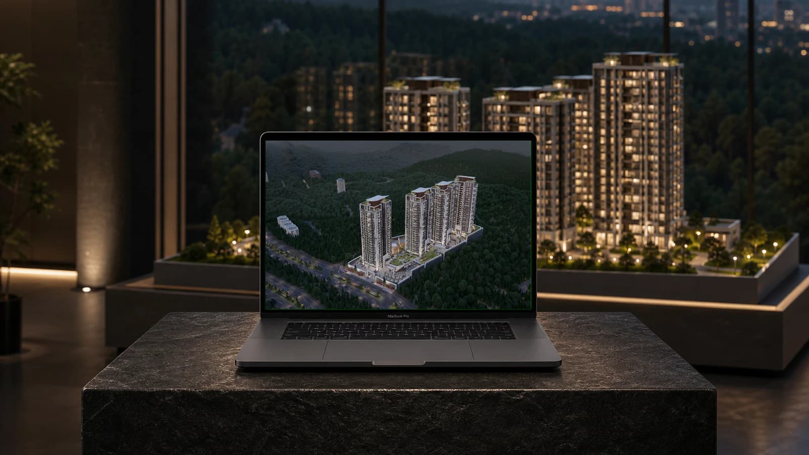 360 The Residences website shown on a laptop mockup