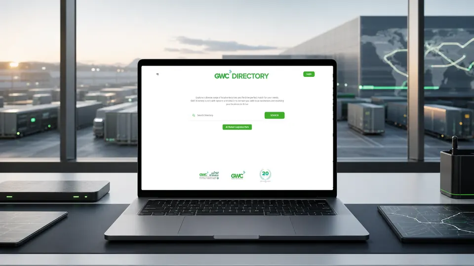 GWC Directory website shown on a laptop mockup